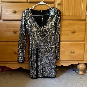 Black Sparkly Long sleeve Dress